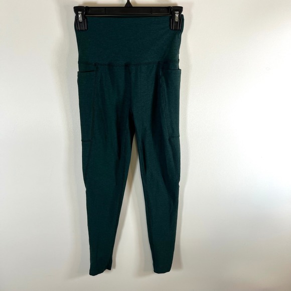 Beyond Yoga High Waist Pocket Leggings Deep Teal Heathered Activewear Size S - Picture 1 of 8
